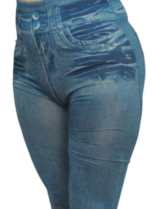 Legging bleu effet jean usé - FD1014